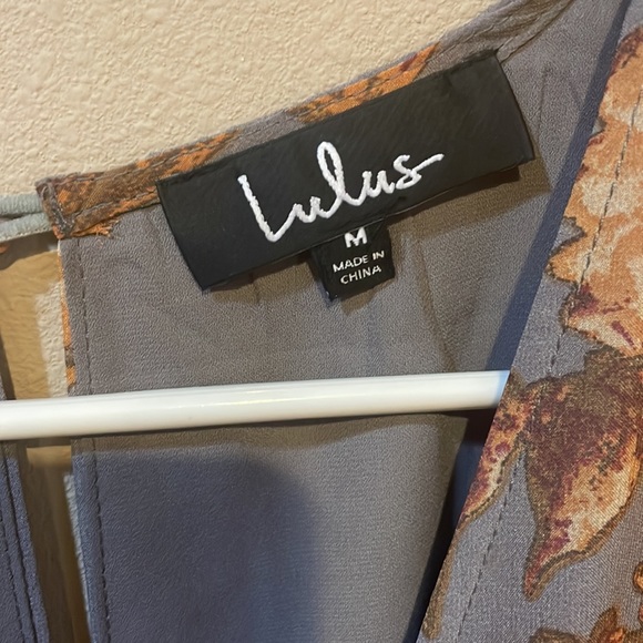 Lulus Grey Floral romper , size small and medium available - Picture 3 of 5